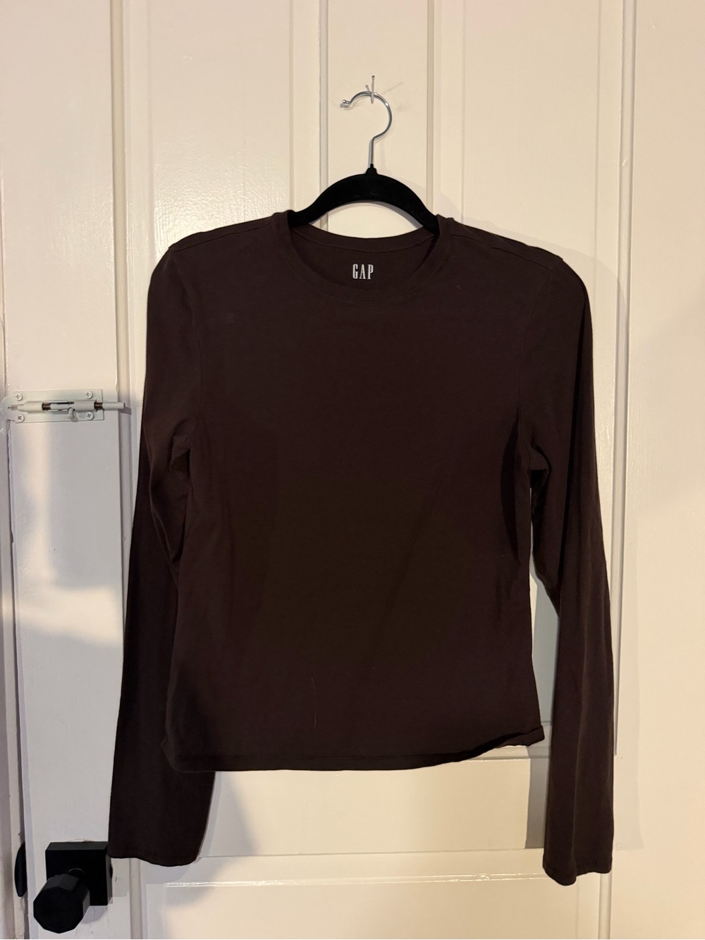 GAP Long Sleeve Crewneck Top - Brown